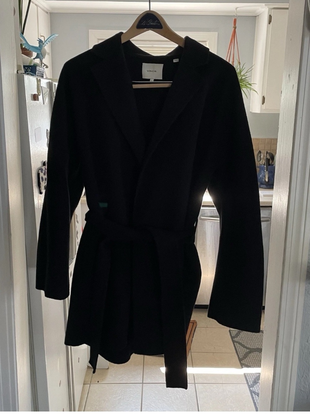 Vince Wool Cashmere belted open front coat - Picture 2 of 4